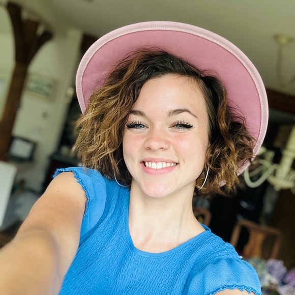 Kakadu Traders Australia 100% Leather Fedora Western Hat Dusty Pink L - Picture 2 of 5